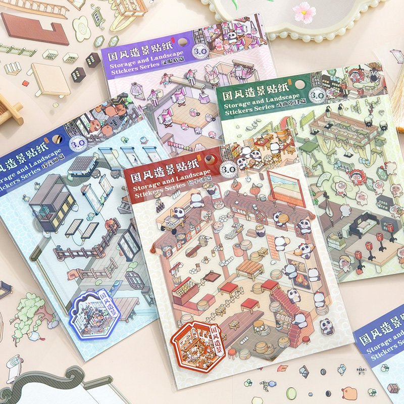DIY Three-dimensional Stacking Cabin Scene Sticker Cartoon Quiet Book Creative Decompression Decal (Gen 3.0)
