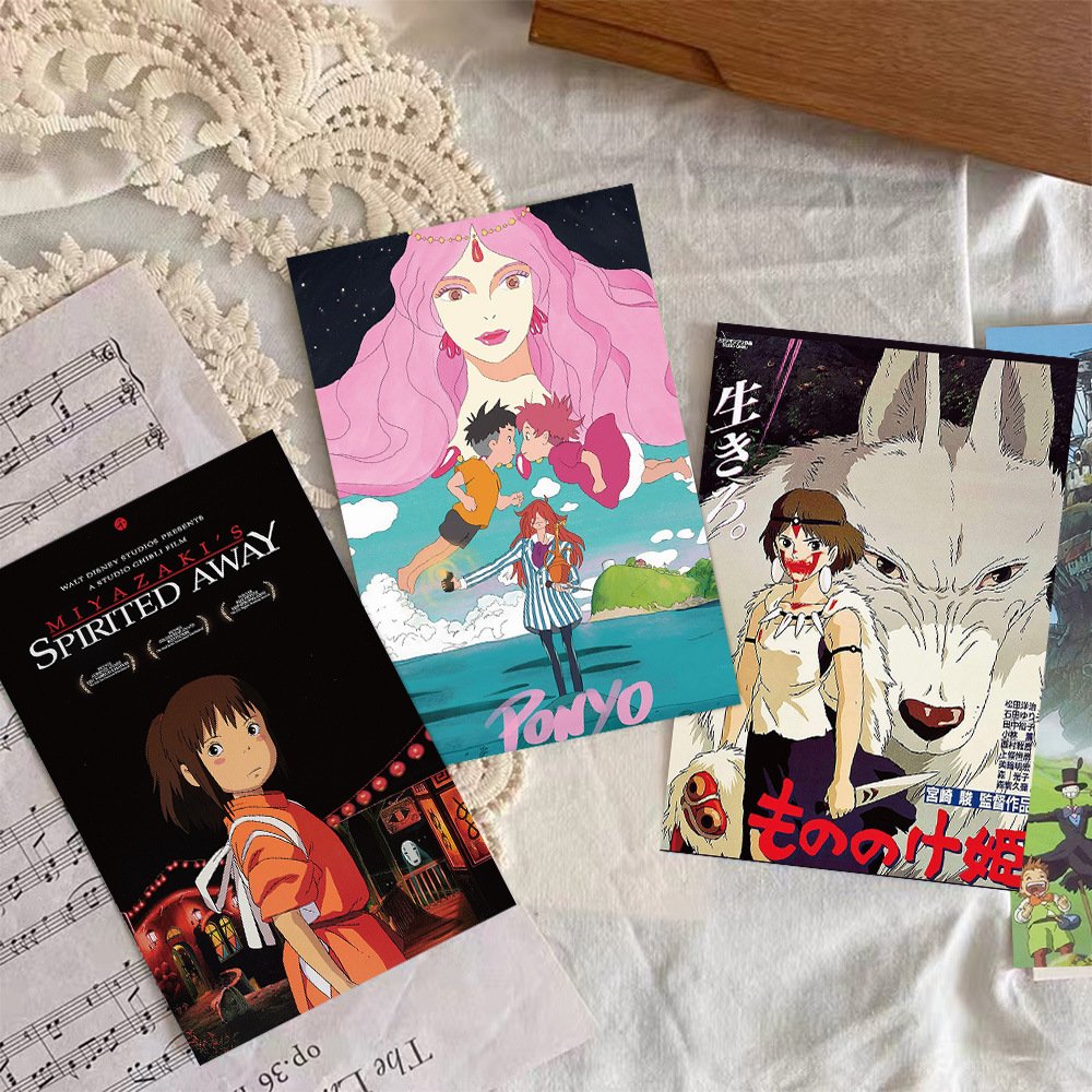 10pcs Classic Animation Film Postcard Diy Student Dormitory Desk Bedroom Living Room Background Poster Decorative Wall Collages