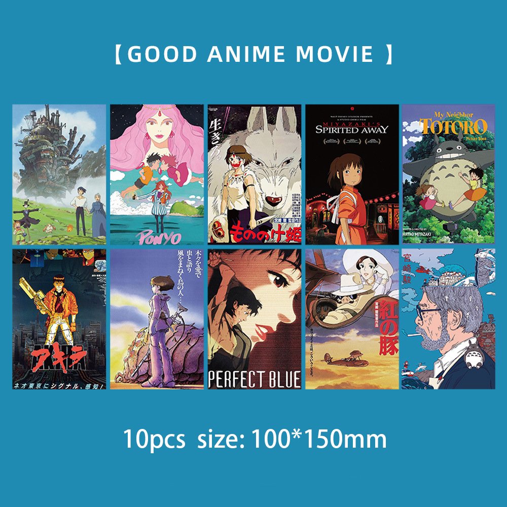 10pcs Classic Animation Film Postcard Diy Student Dormitory Desk Bedroom Living Room Background Poster Decorative Wall Collages