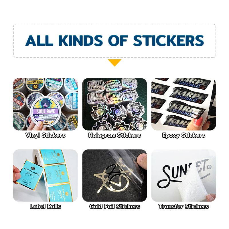 High Quality Waterproof Customizable Vinyl Decal Transfer Decals Clear Logo Custom Printing Packaging Labels Stickers