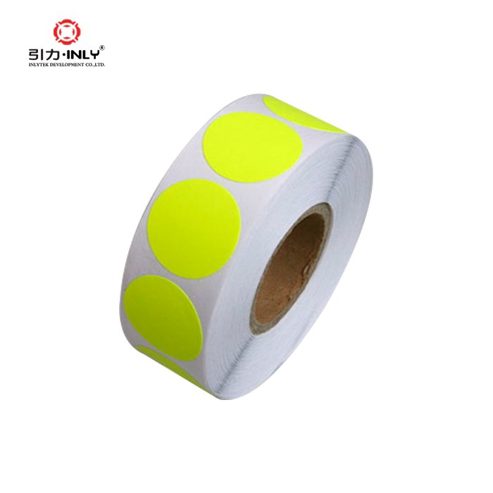 circle label Custom self adhesive fluorescent sticker paper