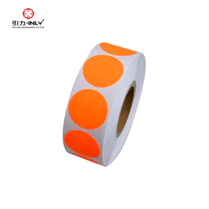 circle label Custom self adhesive fluorescent sticker paper