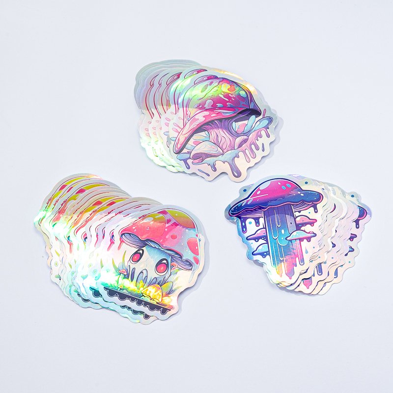 Custom Self Adhesive Rainbow Vinyl Sticker Paper Glow In The Dark Stickers Labels For Laptop Outdoor Waterproof