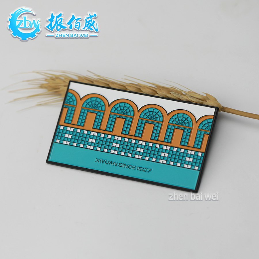 High quality custom metal magnet badge corporate anniversary soft enamel badge custom zinc alloy quicksand refrigerator sticker