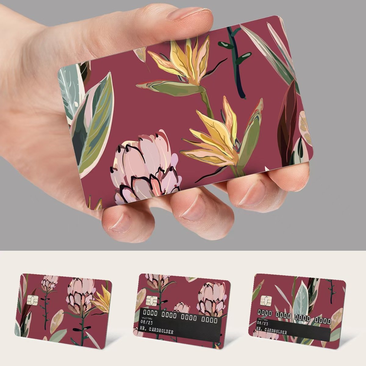 Custom Waterproof Universal Cartoon Advertising Bank Credit Card Covers Stickers