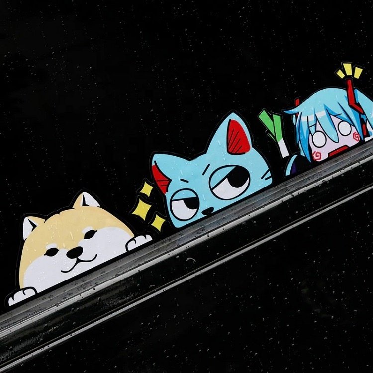 Funny Window Transfer Car Stickers Vinyl Waterproof Peeping Decal Peeking Anime Car Sticker Peeker stickers No Fade