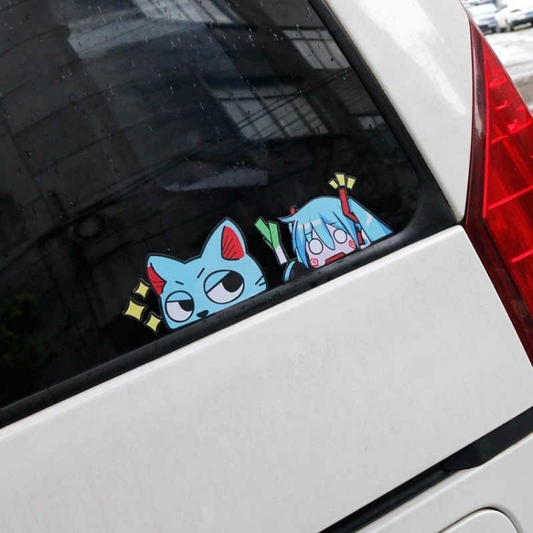 Funny Window Transfer Car Stickers Vinyl Waterproof Peeping Decal Peeking Anime Car Sticker Peeker stickers No Fade