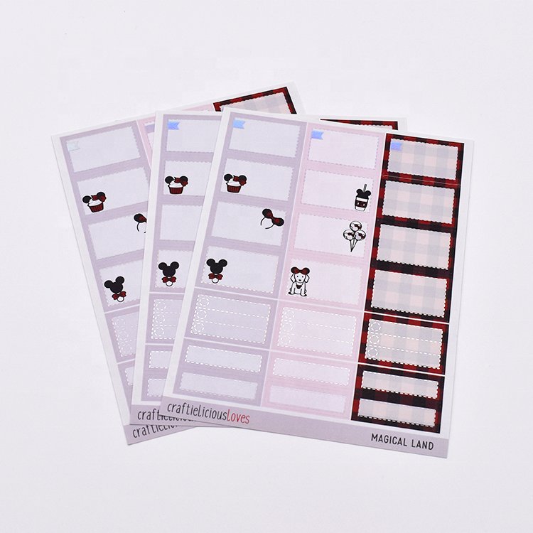 Custom Characters vinyl paper Animal Cartoon Korean Cute Stickers sheet