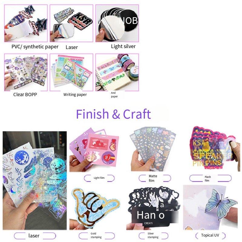 Wholesale Waterproof Custom Printing Vinyl Cute Paper Sticker Cartoon Pvc Die Cut Adhesive Sticker Sheet