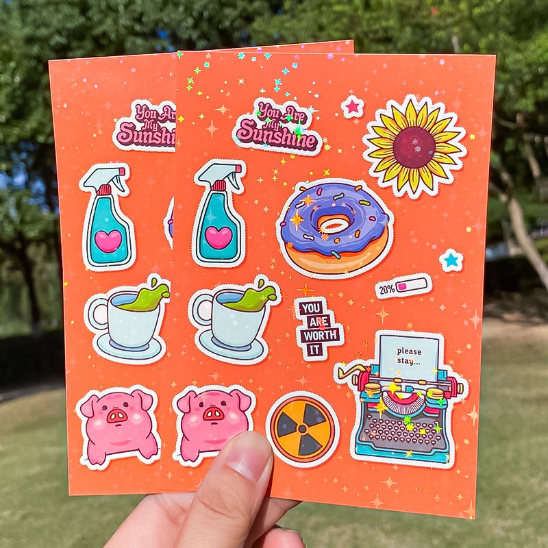 Customized Printing Vinyl Color Cartoon Planner Stickers,Stationery Kiss Cut Sticker Sheet