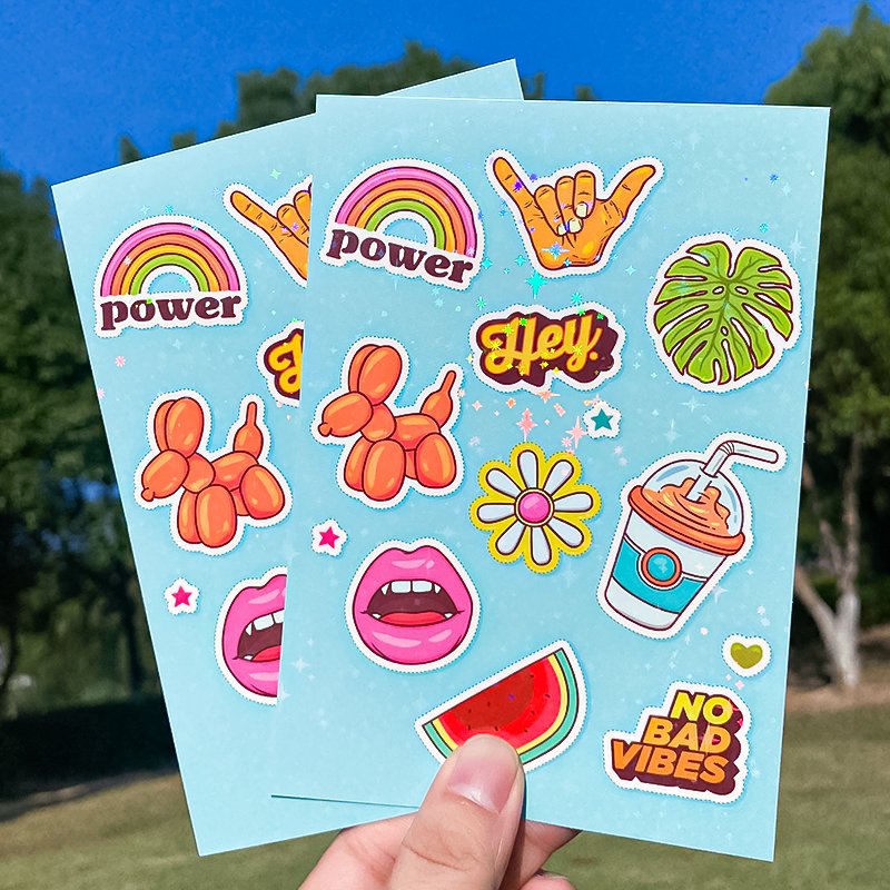 Customized Printing Vinyl Color Cartoon Planner Stickers,Stationery Kiss Cut Sticker Sheet