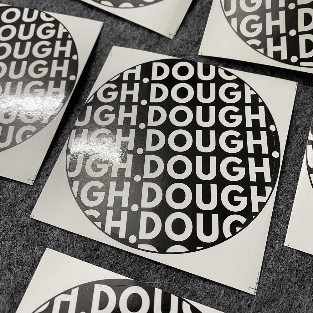 Customized Brand Logo Personalized Design Eco Friendly Black Glossy Film Self-Adhesive Sticker