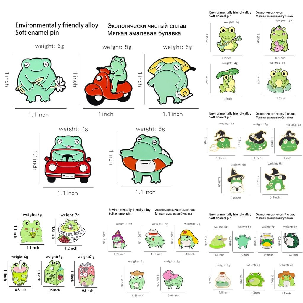 Wholesale low price different cartoon green cartoon frog enamel pin anime metal pin collection