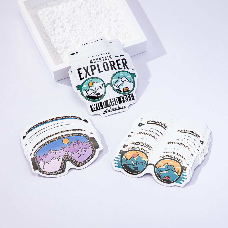 Custom Logo Label Printing Sticker Cartoon Car Outdoor Waterproof Adhesive Vinyl Die Cut Free Wood Paper Sticker