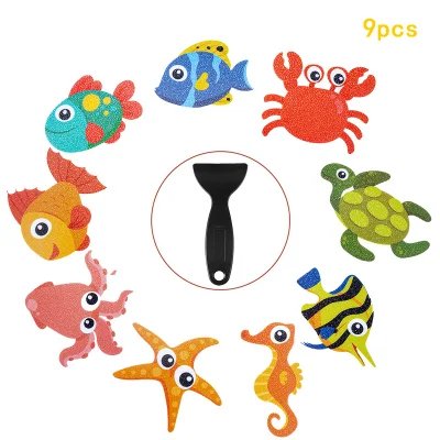 Qunbang Amazon Customized Cartoon PEVA Sticker Anti Slip Safety,Star Anti Slip Sticker For Baby Shower Bathroom