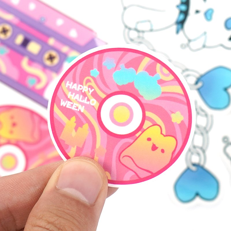 Vograce Customized Cheap Cartoon Anime Die Cut Stickers Printed Adhesive Waterproof Vinyl Reusable Stickers With Any Shape