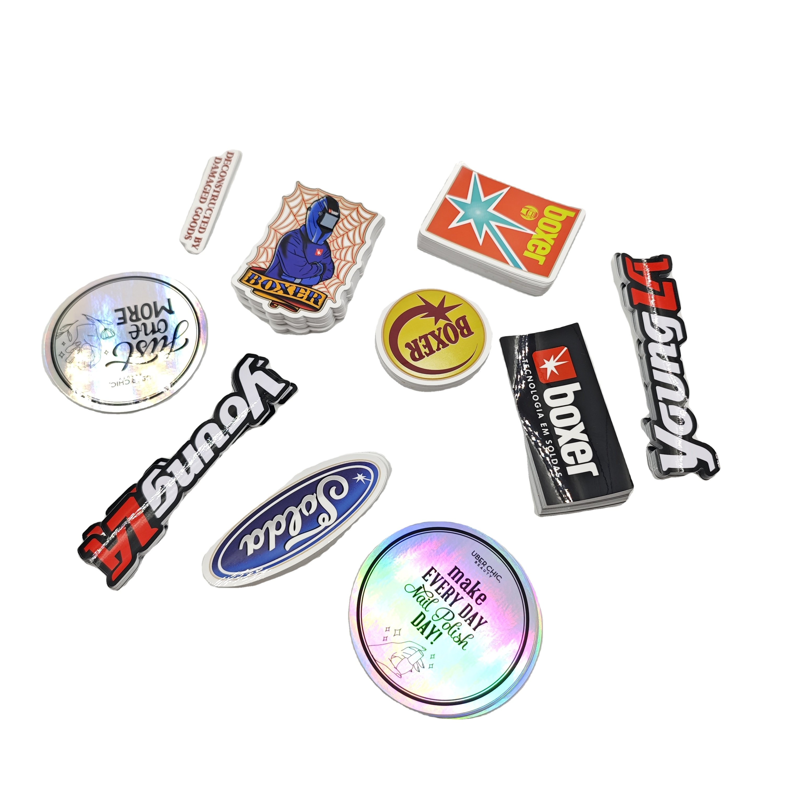 Custom Logo Die Cut Sticker Label Printing UV-Proof and Waterproof Individual Cartoon Stickers