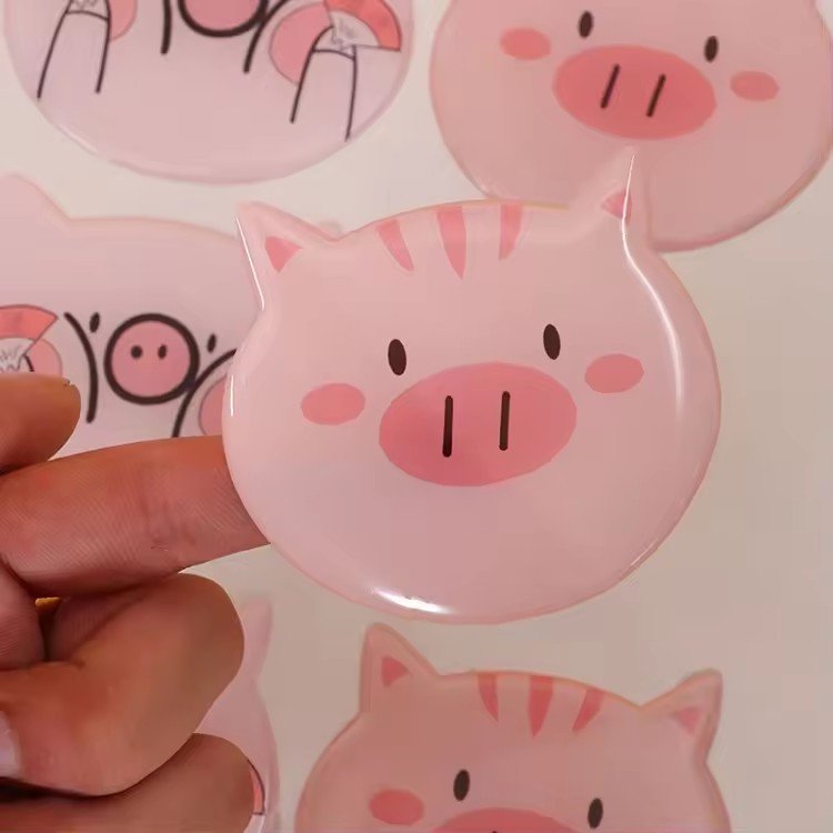 Custom PVC Vinyl Adhesive Soft Flexible Cute Resin 3D Dome Epoxy Sticker