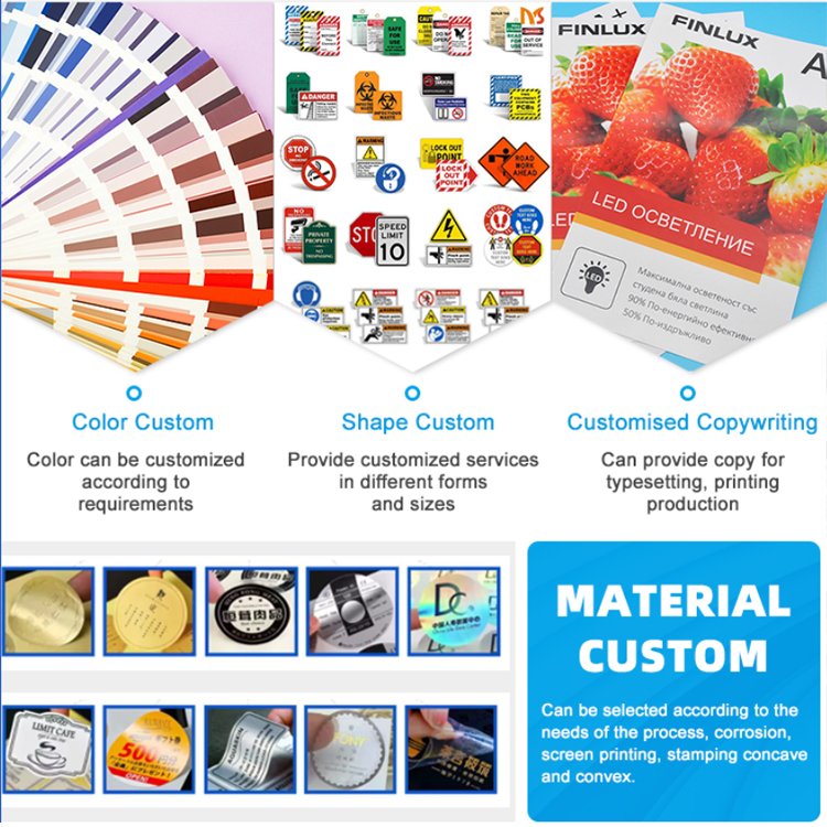 Easy Peel Uv Resist Printing Waterproof Durable White Vinyl Pvc Self Adhesive Die Cut Logo Stickers Custom Stickers