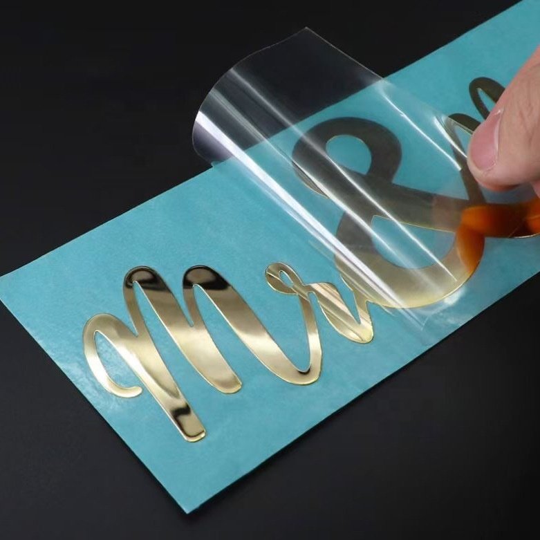 Custom Thin Nickel Gold Logo Printed 3D Label Transparent PVC Transfer UV Sticker Waterproof Adhesive Logo Sticker