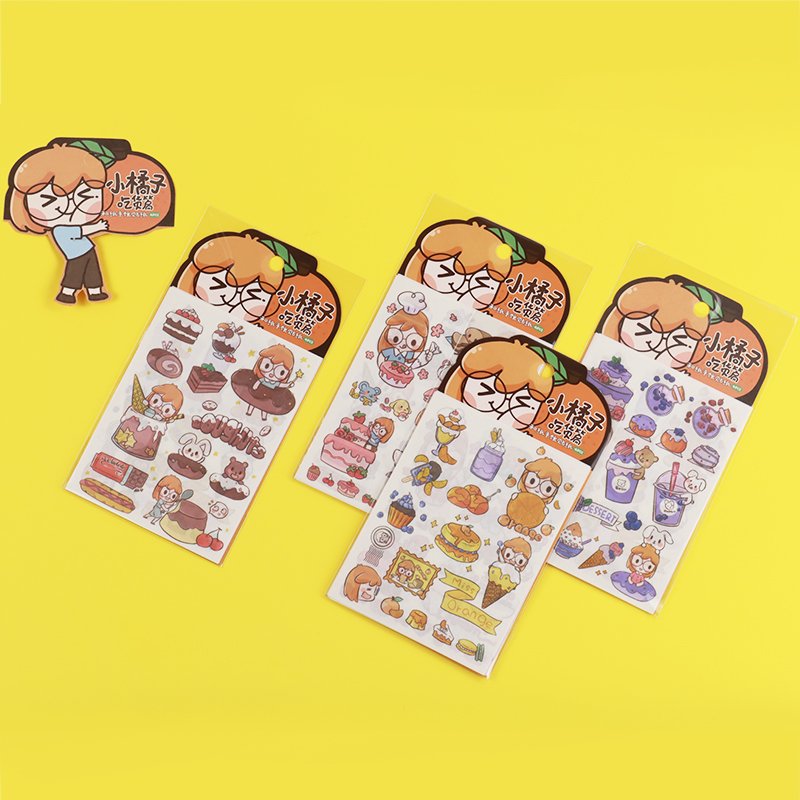 Internet Celebrity New High Aesthetic with Release Paper Cartoon Decoration Material Cheap Handmade DIY Collage Stickers