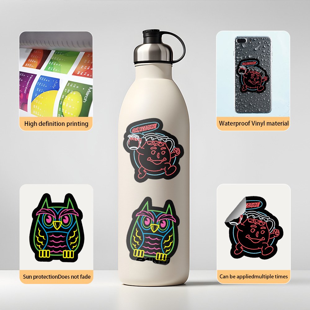 Chinese Supplier Vinyl Adhesive Sticker Custom Sheet Kiss Cut Cartoon Label Stickers Custom Logo Design Full Color Printing
