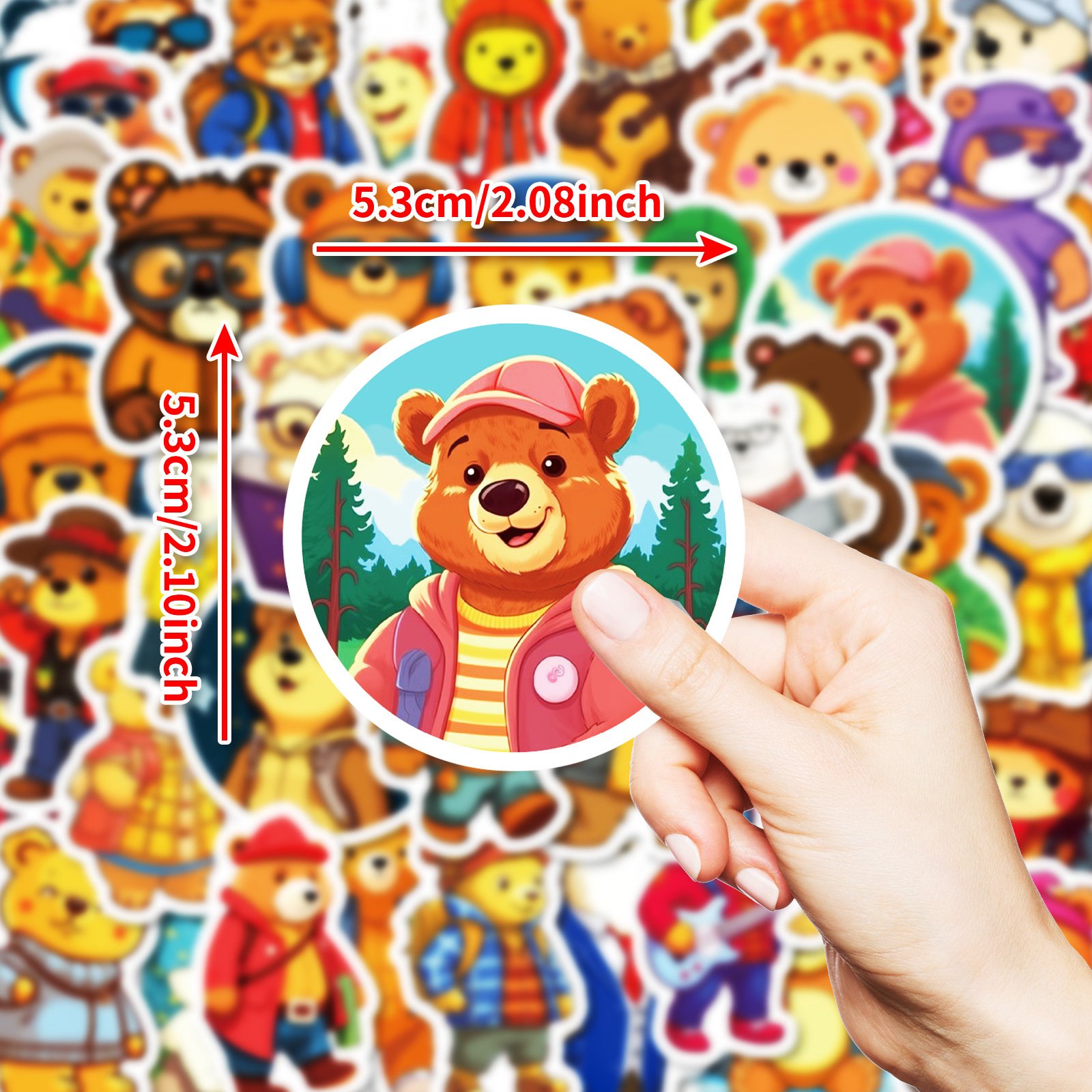 50PCS Funny cute animals kids gift Korea cartoon bear stickers