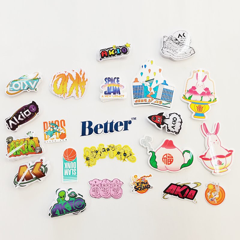 Custom Printed Waterproof PVC & PET Cute Cartoon Vinyl Sheet Sticker Glossy Self-Adhesive Paper Carton Label Packaging Designs