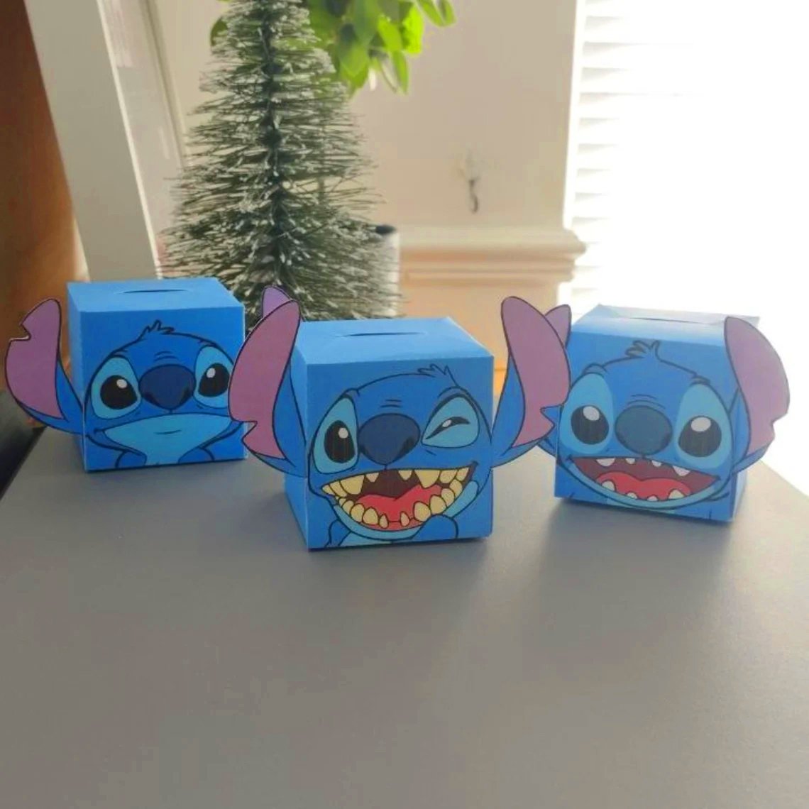 Kids Favor Boxes Gift Boxes For Present Stitch Angel Cartoon Style Party Cube Gift Boxes