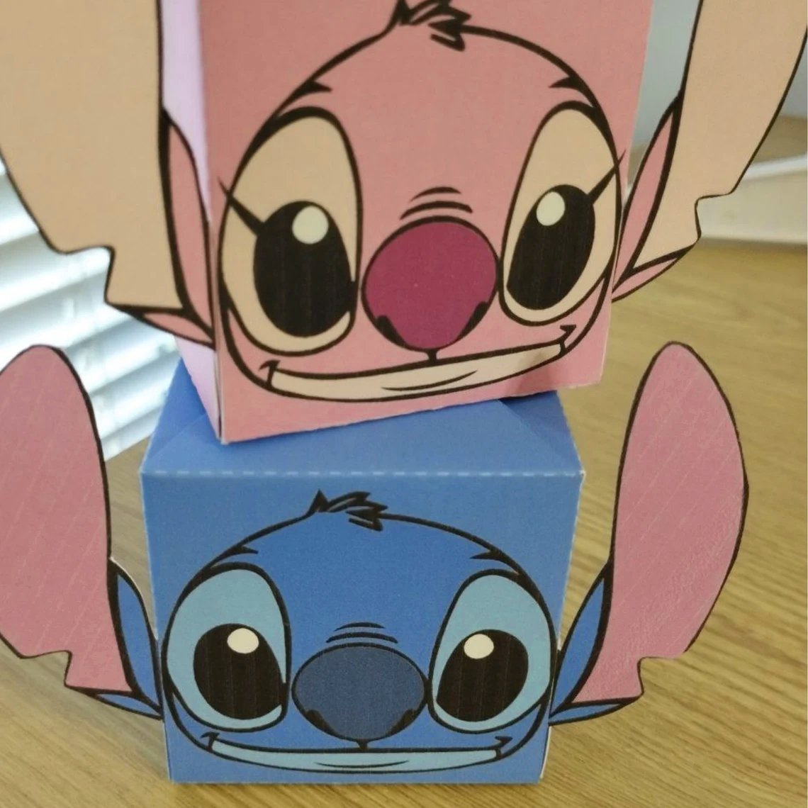 Kids Favor Boxes Gift Boxes For Present Stitch Angel Cartoon Style Party Cube Gift Boxes