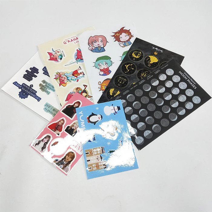 Personalized Private Logo Cartoon Kiss Cut Sticker Customized Printing Die Cut Kawaii Sticker Sheet
