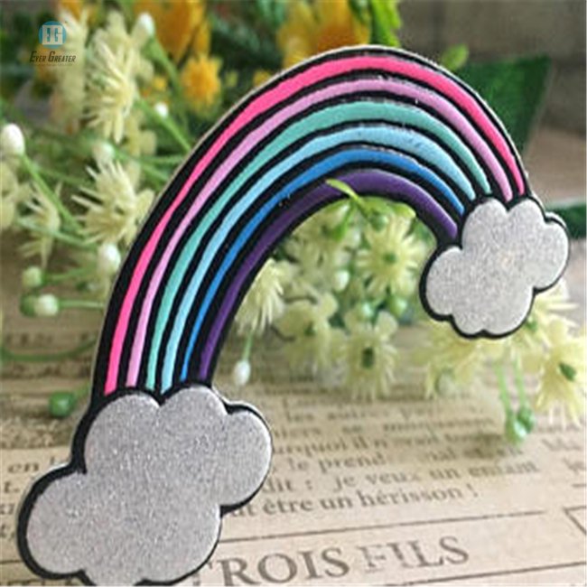 High Quality Funny Cartoon Sticker Custom Embossed 3D Pattern PU Leather Sticker