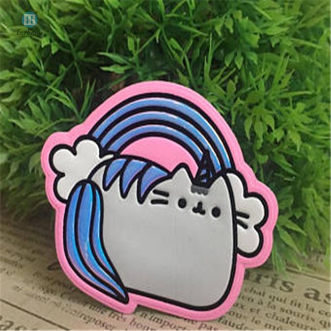 High Quality Funny Cartoon Sticker Custom Embossed 3D Pattern PU Leather Sticker