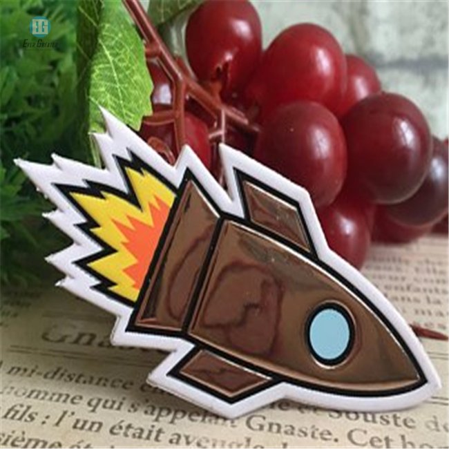 High Quality Funny Cartoon Sticker Custom Embossed 3D Pattern PU Leather Sticker