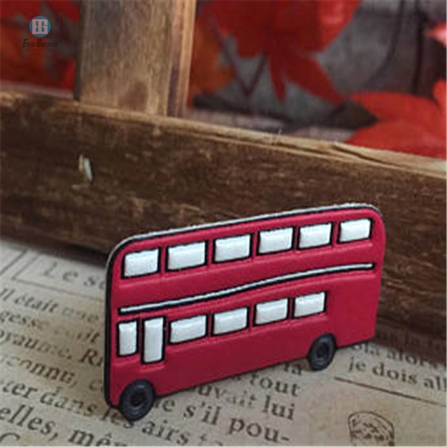 High Quality Funny Cartoon Sticker Custom Embossed 3D Pattern PU Leather Sticker