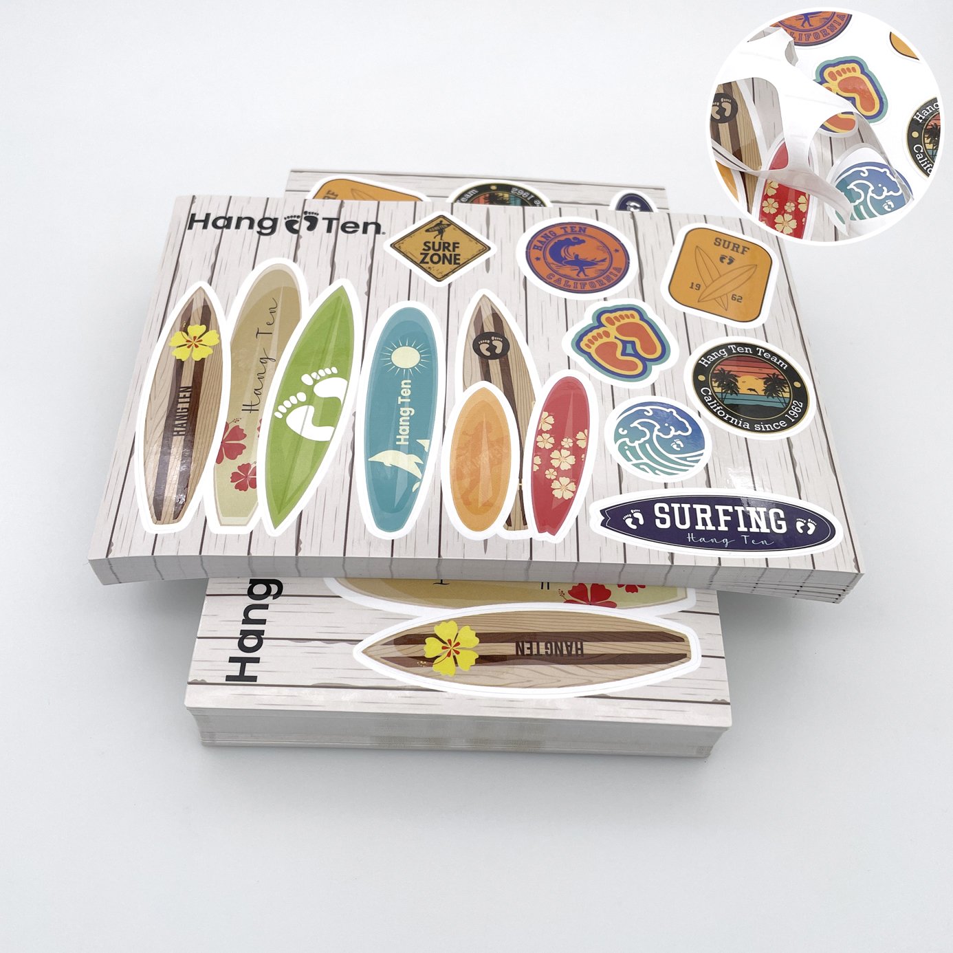 Glossy Lamination Permanent Glue White Vinyl Cartoon Die Cut Sticker Square Sticker Sheets