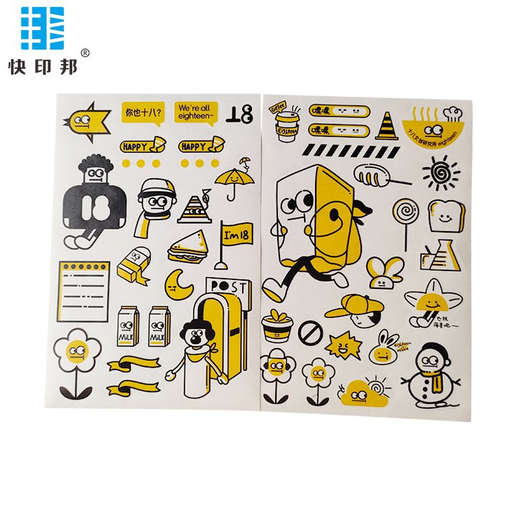 Custom Printing Adhesive Waterproof Pvc Label Cartoon Stickers Sheet Die Cut Vinyl Stickers