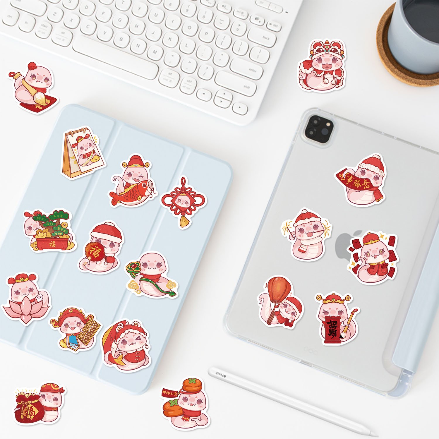 50pcs Cute Cartoon Snake Graffiti Stickers Diy Laptop Phone Case Luggage Diary Decoration Waterproof Toys Gift Decal Wholesale