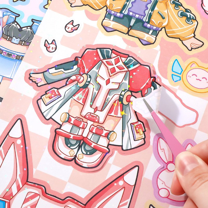 SIMNO Cartoon Girl Desifn Make Your Own Doll Dress Up Stickers Kids Princess Cute Reusable Sticker