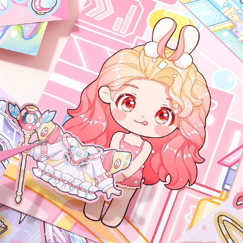 SIMNO Cartoon Girl Desifn Make Your Own Doll Dress Up Stickers Kids Princess Cute Reusable Sticker