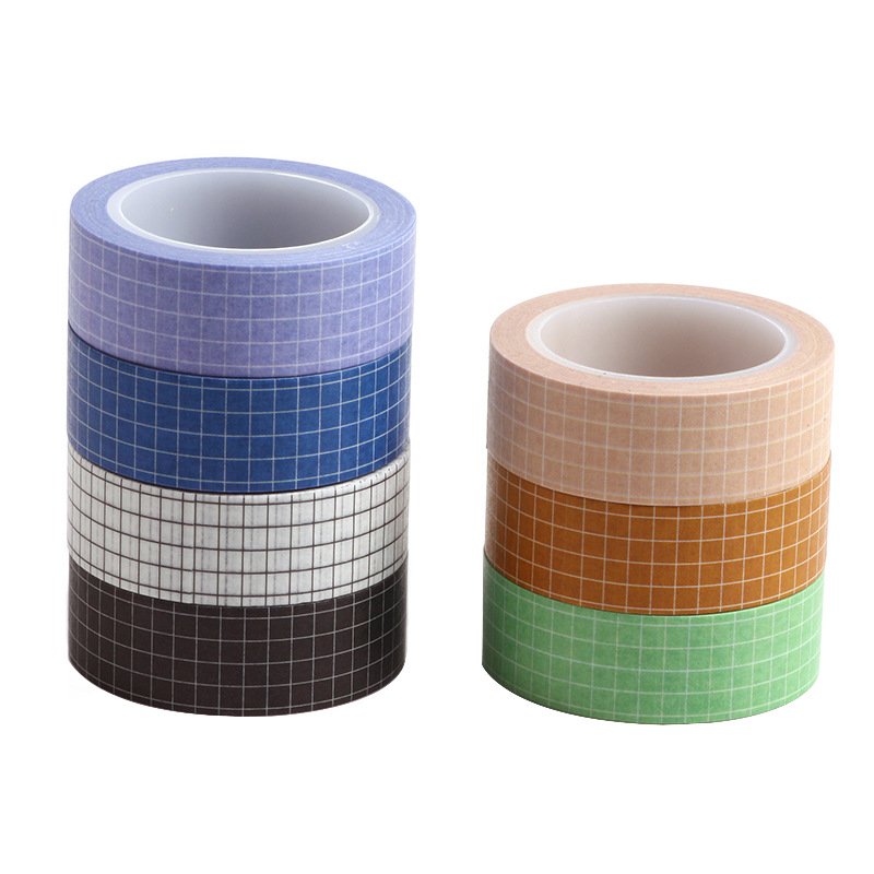 1 roll/piece and paper tape basic solid color checkered DIY ledger decorative stickers