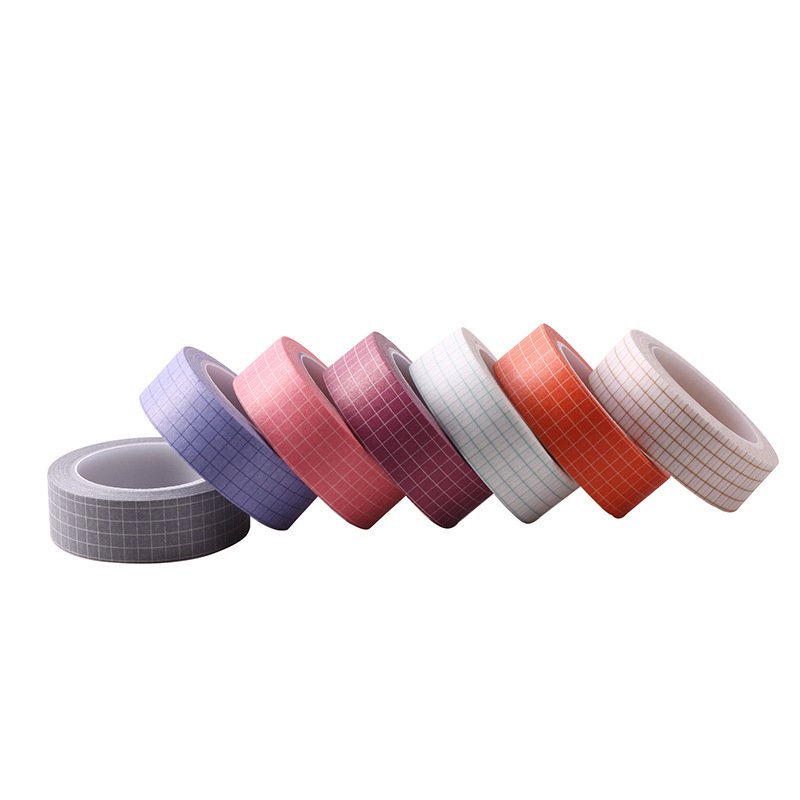 1 roll/piece and paper tape basic solid color checkered DIY ledger decorative stickers