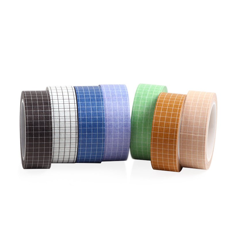 1 roll/piece and paper tape basic solid color checkered DIY ledger decorative stickers
