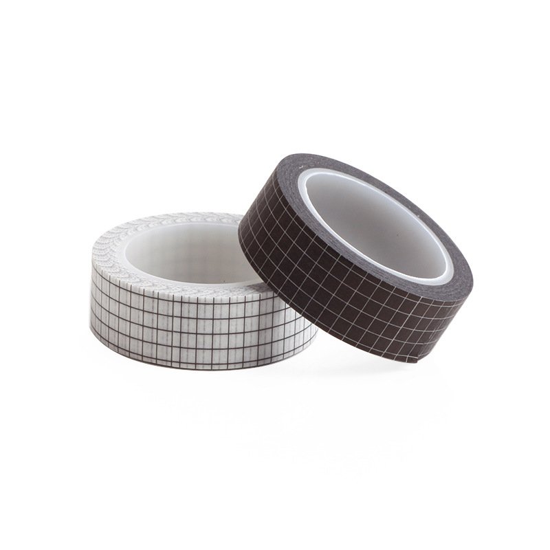 1 roll/piece and paper tape basic solid color checkered DIY ledger decorative stickers