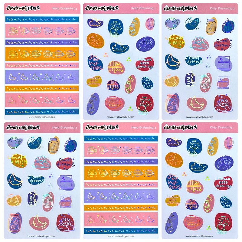 Custom kids decorative scrapbook DIY self adhesive kawaii cartoon sticker sheet