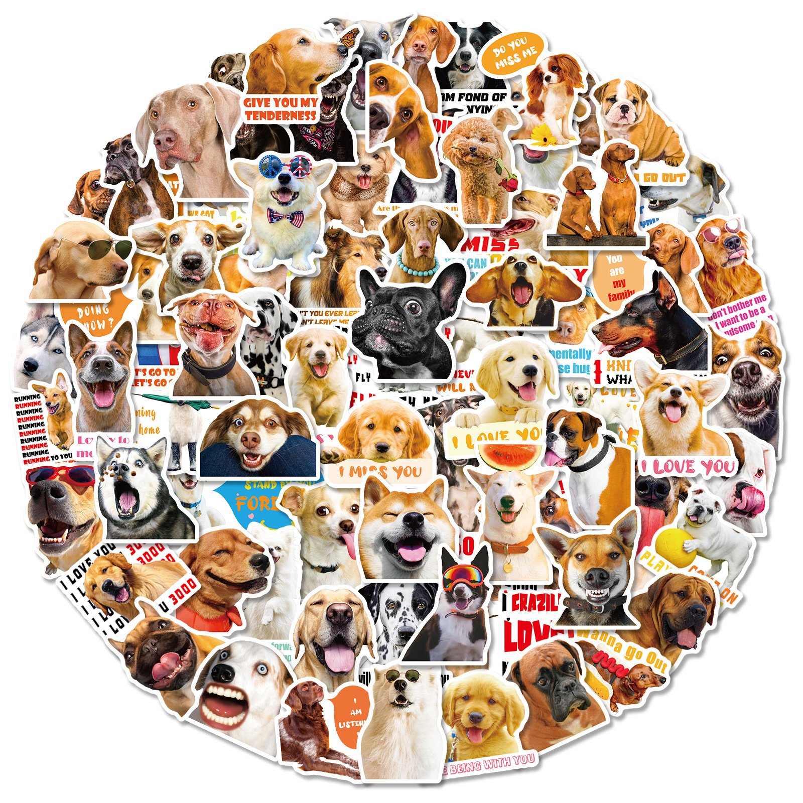Reusable waterproof pvc vinyl adhesive decorative sticker cartoon custom die cut dog stickers for kids
