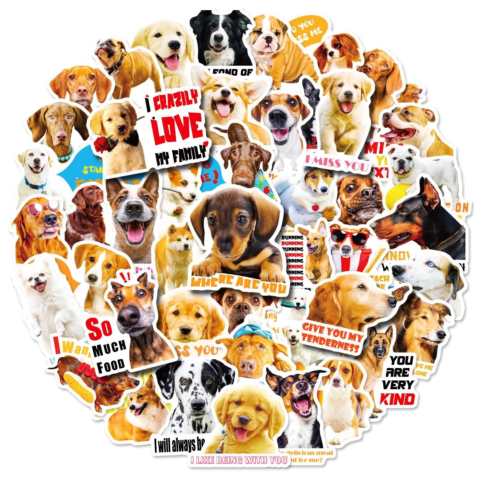 Reusable waterproof pvc vinyl adhesive decorative sticker cartoon custom die cut dog stickers for kids