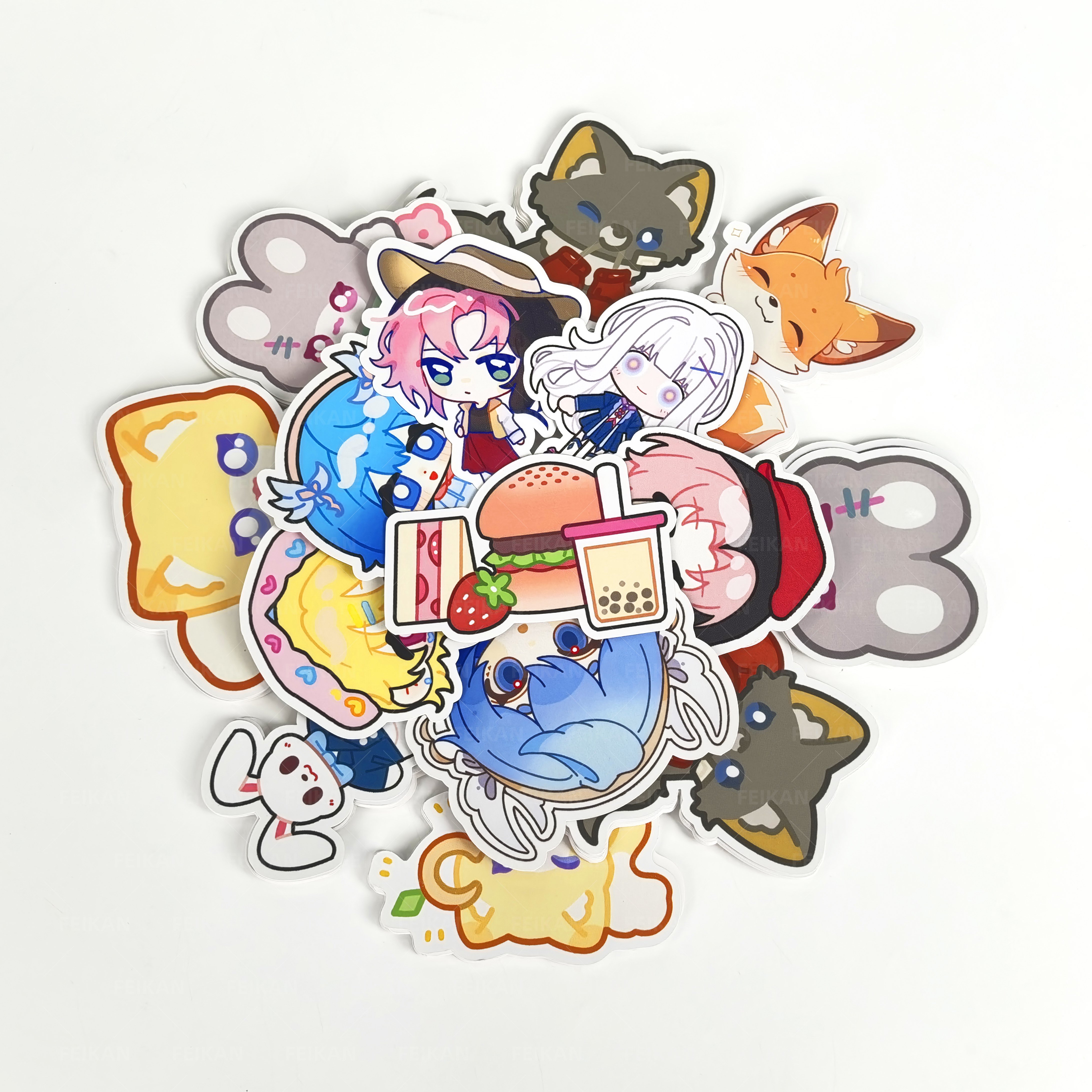 Promotional cheap custom cartoon anime single stickers,waterproof die cut stickers,printing kiss cut stickers for sale