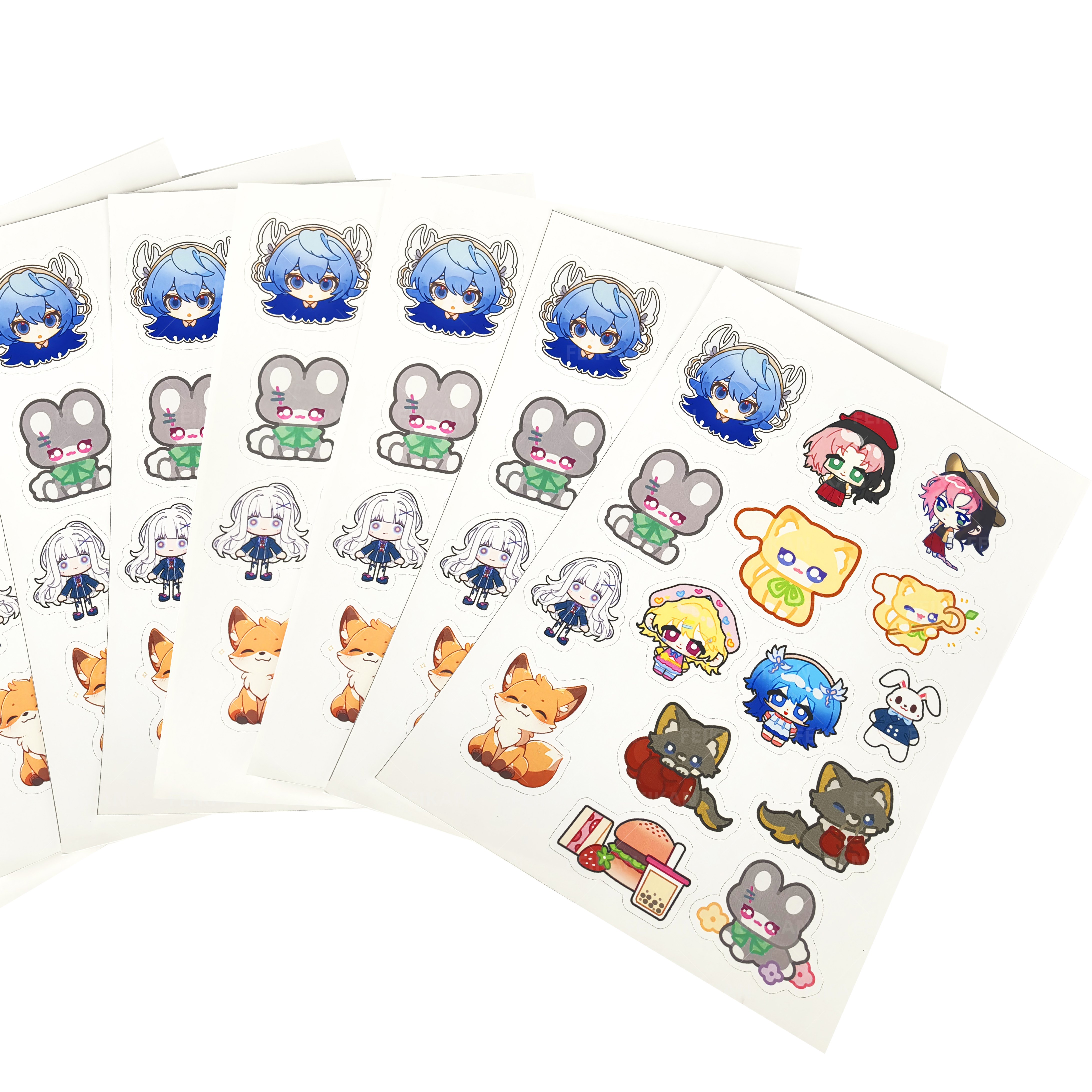 Promotional cheap custom cartoon anime single stickers,waterproof die cut stickers,printing kiss cut stickers for sale