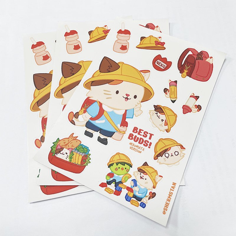 Quality Print Matte Vinyl Decorative Sticker Custom Kiss Cut Cute Cartoon Sheet Sticker